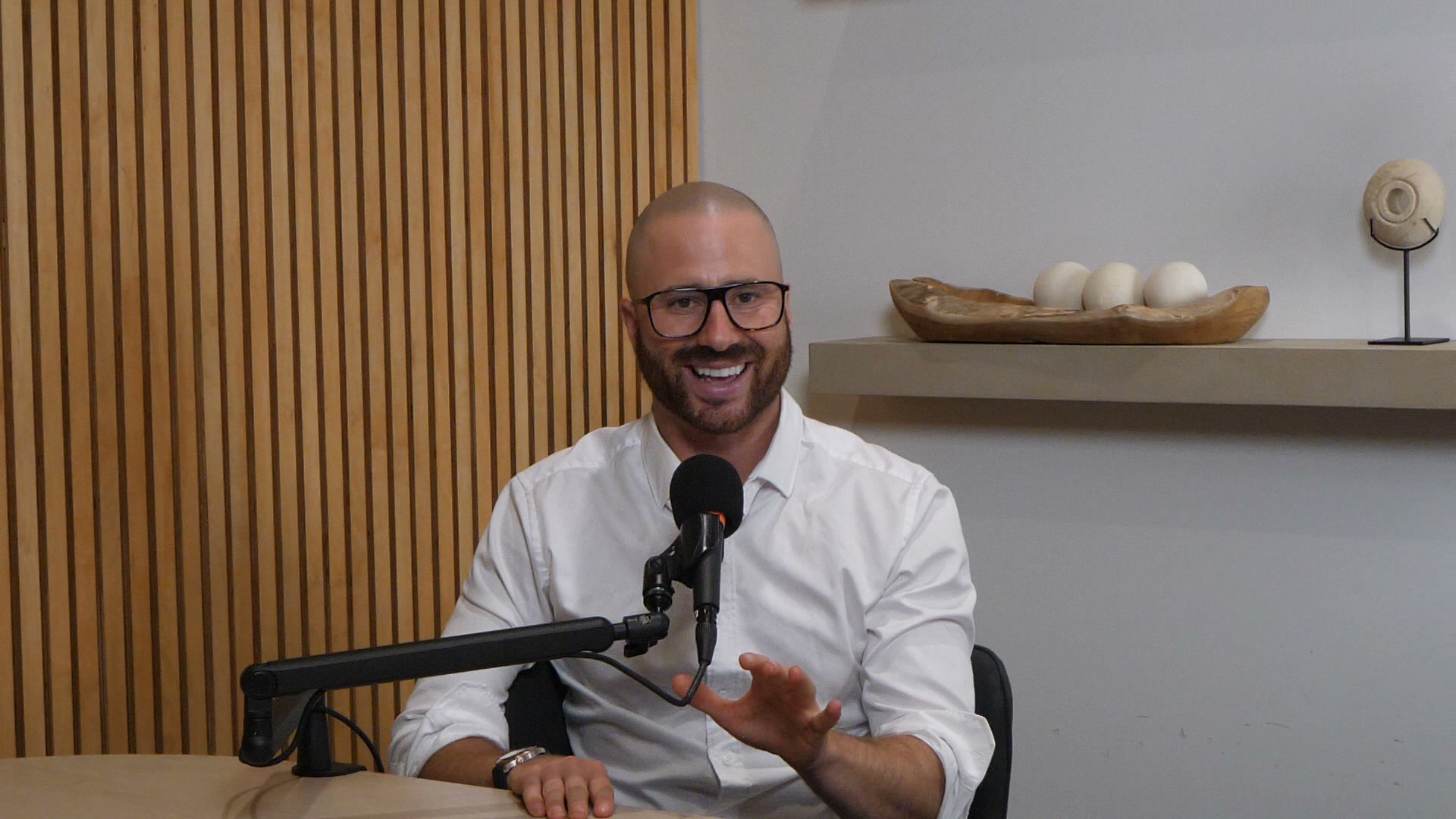 APLOMB founder Zachary Poll looking directly at the camera in the studio